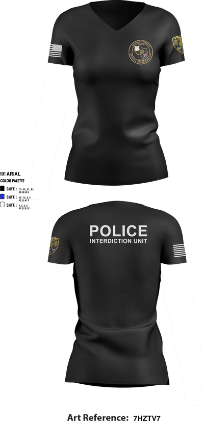 Nueces County District Attorney's Criminal Interdiction Unit 16542421 Women's Short Sleeve V-neck Shirt - 2