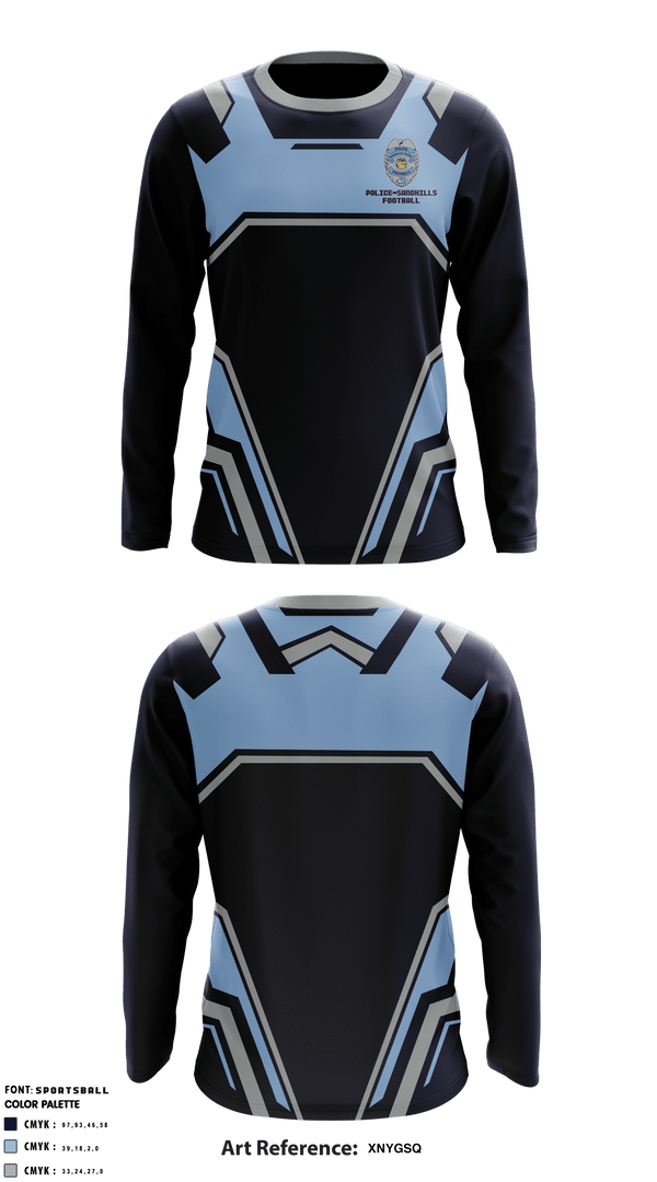 Long Sleeve Performance Shirt, Police Youth Football, School Spirit Store, Teamtime, Team time, sublimation, custom sports apparel, team uniforms, spirit wear, spiritwear, sports uniforms, custom shirts, team store, custom team store, fundraiser sports, apparel fundraiser