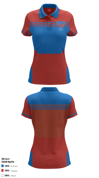 Southern Methodist University Golf 60472780 Women's Short Sleeve Performance Polo  - 1