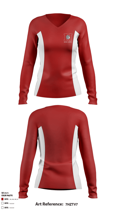 Neoga High School Cheer 95886209 Women's Long Sleeve V-neck Shirt - 1