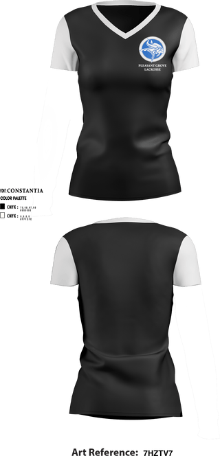 Women's Short Sleeve Vneck Shirt, Pleasant Grove High School Lacrosse, Women's Lacrosse, Teamtime, Team time, sublimation, custom sports apparel, team uniforms, spirit wear, spiritwear, sports uniforms, custom shirts, team store, custom team store, fundraiser sports, apparel fundraiser