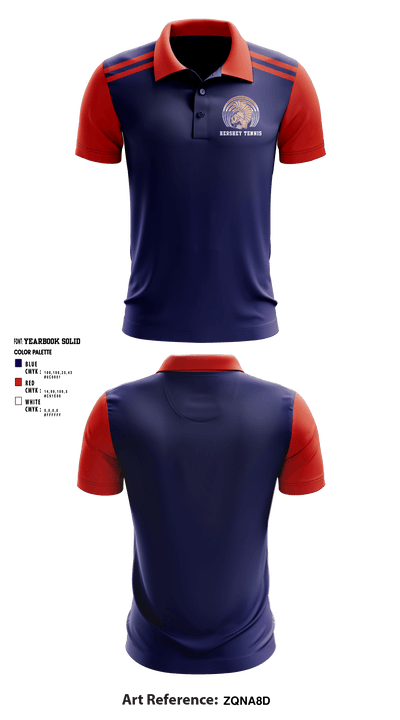Hershey High School Tennis 13531339 Short Sleeve Performance Polo - 1