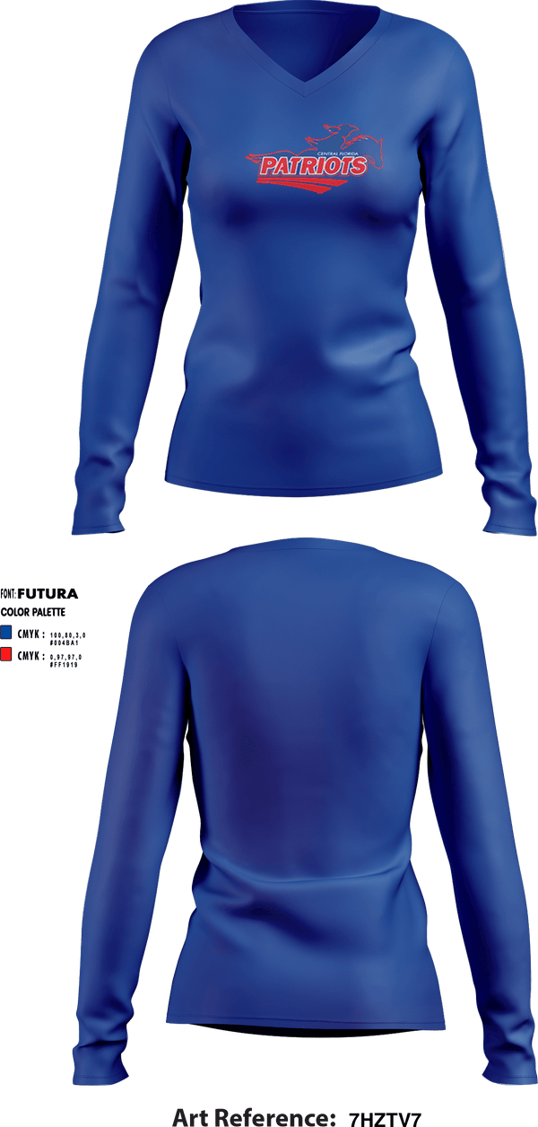 Women's Long Sleeve Vneck Shirt, College Of Central Florida Softball, Softball, Teamtime, Team time, sublimation, custom sports apparel, team uniforms, spirit wear, spiritwear, sports uniforms, custom shirts, team store, custom team store, fundraiser sports, apparel fundraiser