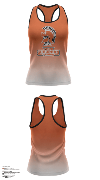 Tank Top, York Suburban High School Tennis, Tennis, Teamtime, Team time, sublimation, custom sports apparel, team uniforms, spirit wear, spiritwear, sports uniforms, custom shirts, team store, custom team store, fundraiser sports, apparel fundraiser