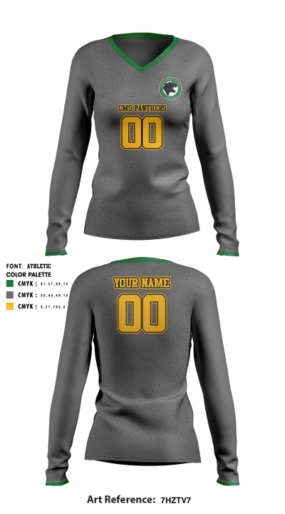 CMS Volleyball 44480738 Women's Long Sleeve V-neck Shirt - 1