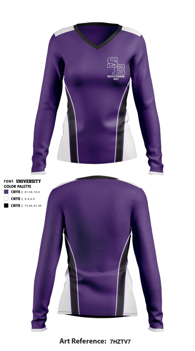 South Eugene Golf 60040289 Women's Long Sleeve V-neck Shirt - 1