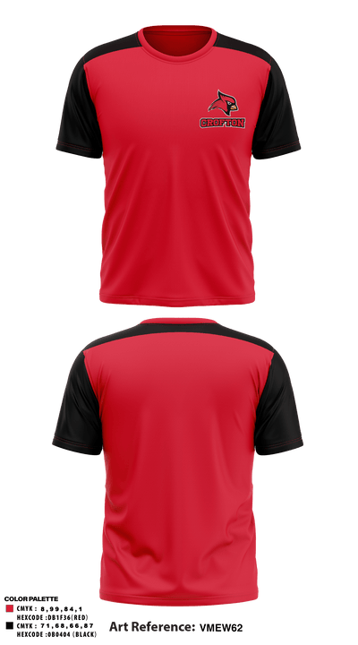 Crofton Baseball 73470651 Short Sleeve Performance Shirt - 1