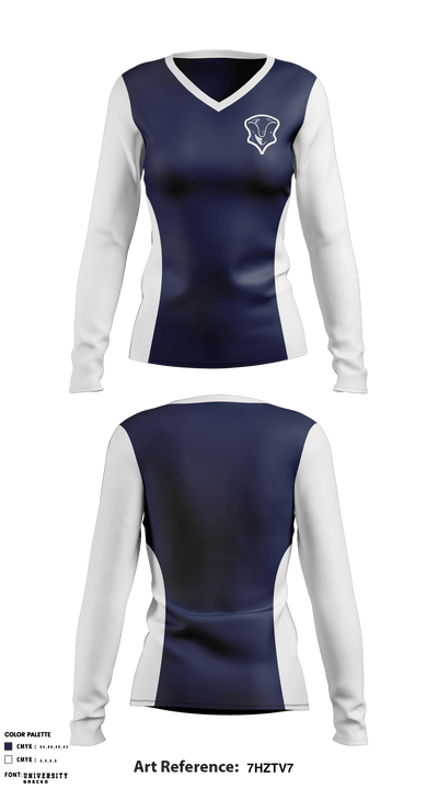 Ozark Christian College Women's Volleyball 64005652 Women's Long Sleeve V-neck Shirt - 1
