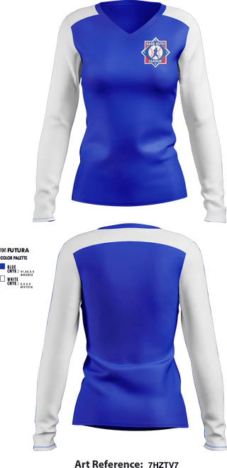 Women's Long Sleeve Vneck Shirt, Kentucky Western Babe Ruth League District 8, Baseball, Teamtime, Team time, sublimation, custom sports apparel, team uniforms, spirit wear, spiritwear, sports uniforms, custom shirts, team store, custom team store, fundraiser sports, apparel fundraiser