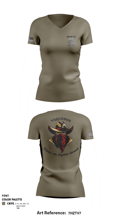 539th MP DET 80028387 Women's Short Sleeve V-neck Shirt - 2