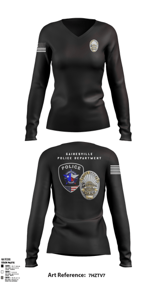 Women's Long Sleeve Vneck Shirt, , Police, Teamtime, Team time, sublimation, custom sports apparel, team uniforms, spirit wear, spiritwear, sports uniforms, custom shirts, team store, custom team store, fundraiser sports, apparel fundraiser