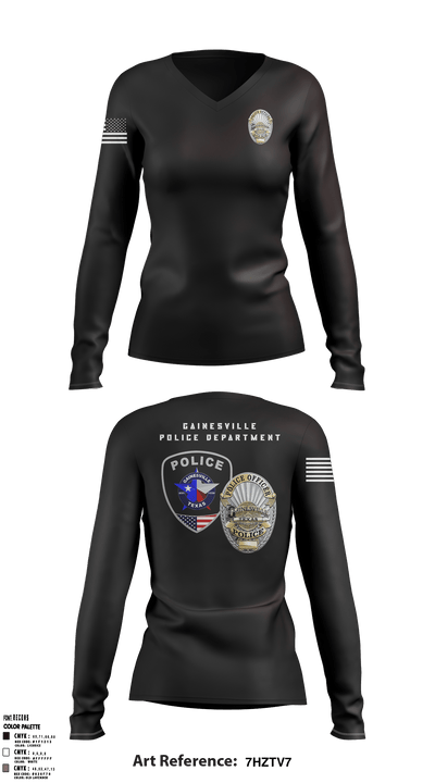 Gainesville Police Department 66758462 Women's Long Sleeve V-neck Shirt - 1