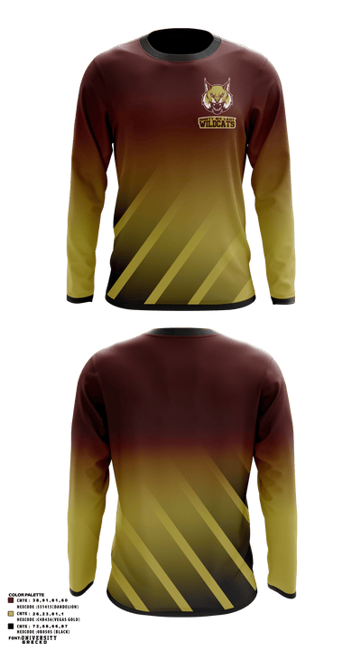 Ninety Six Lady Wildcats 41662288 Long Sleeve Performance Shirt - 1