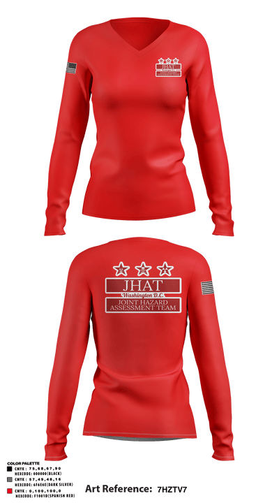 JHAT 14476812 Women's Long Sleeve V-neck Shirt - 3