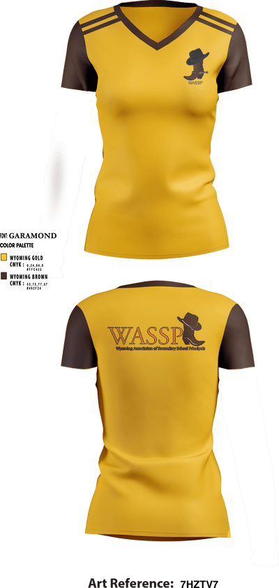 Wyoming Association of Secondary School Principals 79829296 Women's Short Sleeve V-neck Shirt - 4