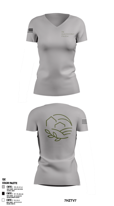 In harmony farm 30595120 Women's Short Sleeve V-neck Shirt - 1