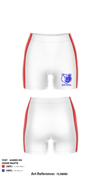 Women's Compression Shorts, Alta Sierra Intermediate School Volleyball, Women's Volleyball, Teamtime, Team time, sublimation, custom sports apparel, team uniforms, spirit wear, spiritwear, sports uniforms, custom shirts, team store, custom team store, fundraiser sports, apparel fundraiser