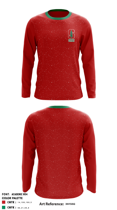 Stanford University Volleyball 84936452 Long Sleeve Performance Shirt - 1