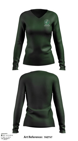 Women's Long Sleeve Vneck Shirt, Duxbury High School Cheer, , Teamtime, Team time, sublimation, custom sports apparel, team uniforms, spirit wear, spiritwear, sports uniforms, custom shirts, team store, custom team store, fundraiser sports, apparel fundraiser