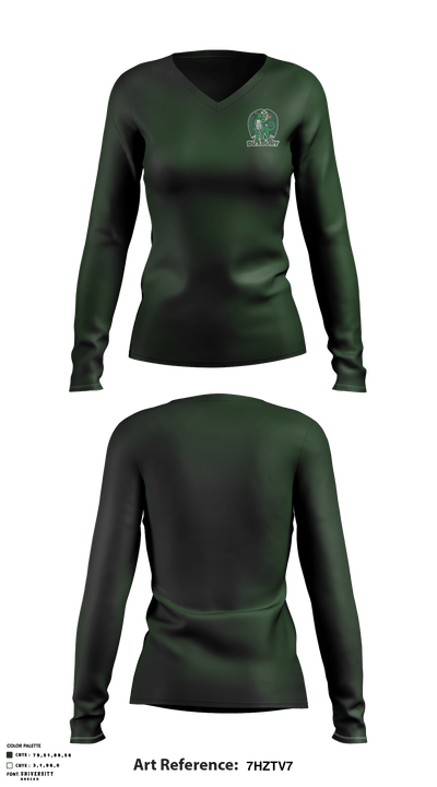 Duxbury High School Cheer 25834297 Women's Long Sleeve V-neck Shirt - 2