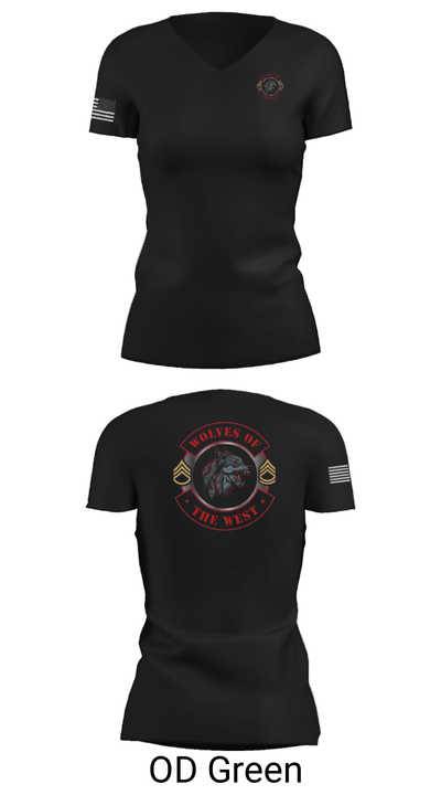 Wolves of the west 83450229 Women's Short Sleeve V-neck Shirt - 22