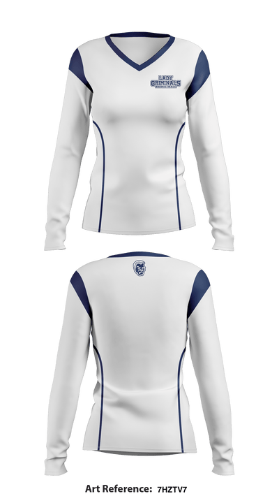 Yuma High School Basketball 97290684 Women's Long Sleeve V-neck Shirt - 5