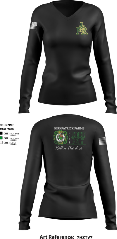 Kirkpatrick Farms Loudoun CO 39130827 Women's Long Sleeve V-neck Shirt - 5