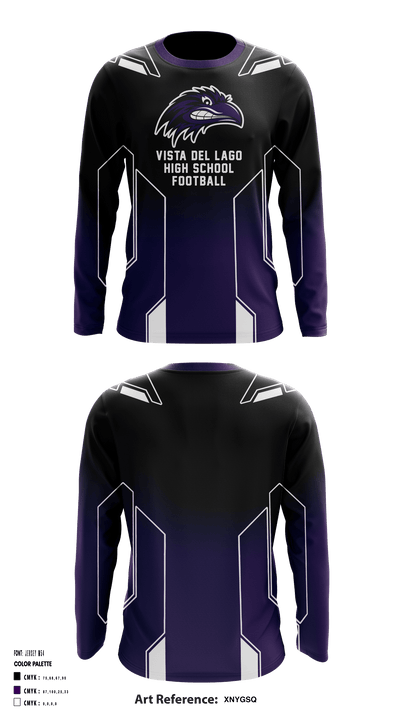 Vista Del Lago High School Football 57133164 Long Sleeve Performance Shirt - 1