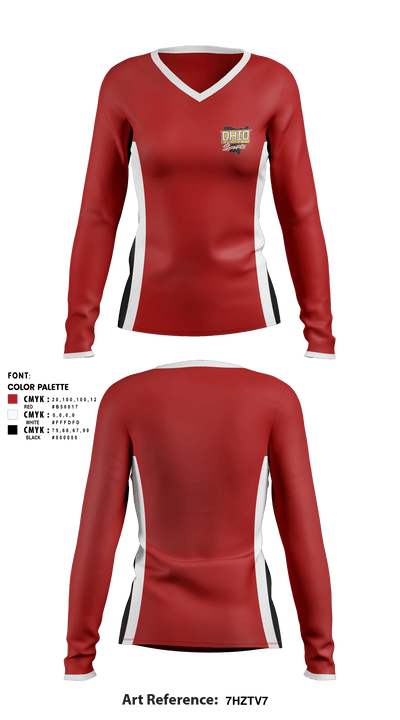 SW Ohio Sports 29211891 Women's Long Sleeve V-neck Shirt - 1