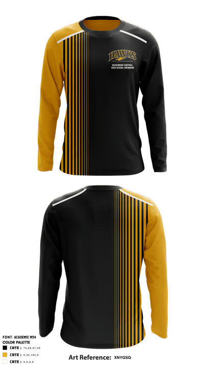Hazelwood Central High School Swimming 28111002 Long Sleeve Performance Shirt - 1