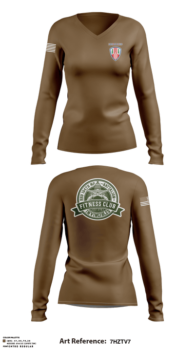 104th MP BN HHD 71367291 Women's Long Sleeve V-neck Shirt - 8