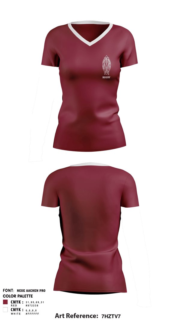 Women's Short Sleeve Vneck Shirt, Morton West High School Rugby, Rugby, Teamtime, Team time, sublimation, custom sports apparel, team uniforms, spirit wear, spiritwear, sports uniforms, custom shirts, team store, custom team store, fundraiser sports, apparel fundraiser
