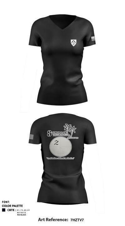 AOWC Unit 2 DM 1150009 Women's Short Sleeve V-neck Shirt - 2
