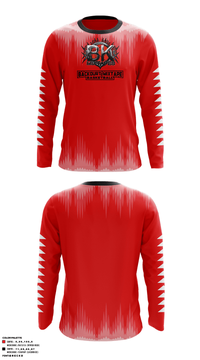 Backourt Mixtape 5478662 Long Sleeve Performance Shirt - 1