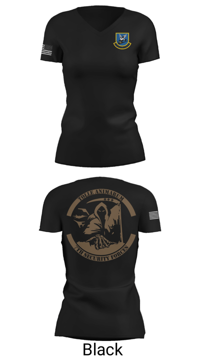 7th Security Forces 36998584 Women's Short Sleeve V-neck Shirt - 16