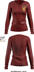Westside High School Drill 21676715 Women's Long Sleeve V-neck Shirt - 1