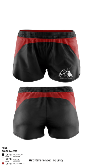 Women's Shorts, Foothill Girls Softball League, Softball, Teamtime, Team time, sublimation, custom sports apparel, team uniforms, spirit wear, spiritwear, sports uniforms, custom shirts, team store, custom team store, fundraiser sports, apparel fundraiser