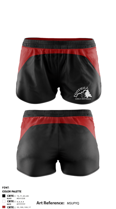 Foothill Girls Softball League 34778306 Women's Shorts - 1