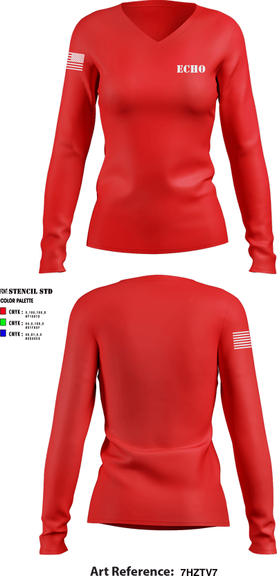 Echo 79094236 Women's Long Sleeve V-neck Shirt - 1