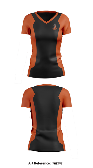 Women's Short Sleeve Vneck Shirt, Slaton High School Golf, Golf, Teamtime, Team time, sublimation, custom sports apparel, team uniforms, spirit wear, spiritwear, sports uniforms, custom shirts, team store, custom team store, fundraiser sports, apparel fundraiser