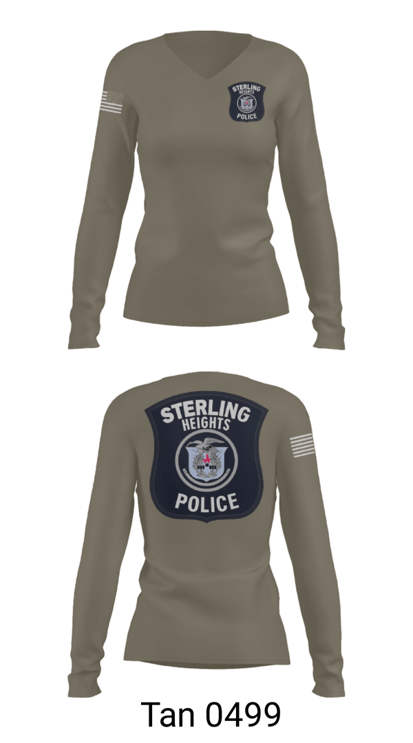 Women's Long Sleeve Vneck Shirt, , Police, Teamtime, Team time, sublimation, custom sports apparel, team uniforms, spirit wear, spiritwear, sports uniforms, custom shirts, team store, custom team store, fundraiser sports, apparel fundraiser