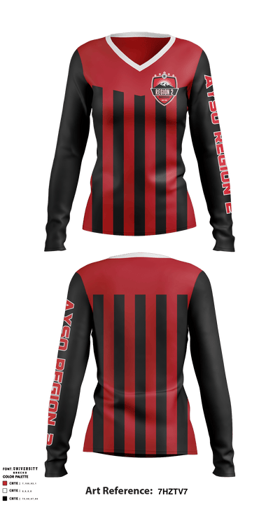 Ayso Region 2 Soccer Club 89243743 Women's Long Sleeve V-neck Shirt - 1