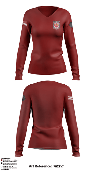 Women's Long Sleeve Vneck Shirt, , Army, Teamtime, Team time, sublimation, custom sports apparel, team uniforms, spirit wear, spiritwear, sports uniforms, custom shirts, team store, custom team store, fundraiser sports, apparel fundraiser