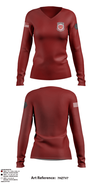 174 mac 5208004 Women's Long Sleeve V-neck Shirt - 1