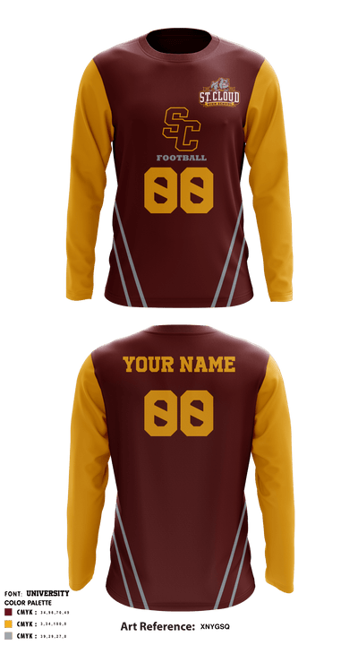 Saint Cloud High School Football 42249478 Long Sleeve Performance Shirt - 2