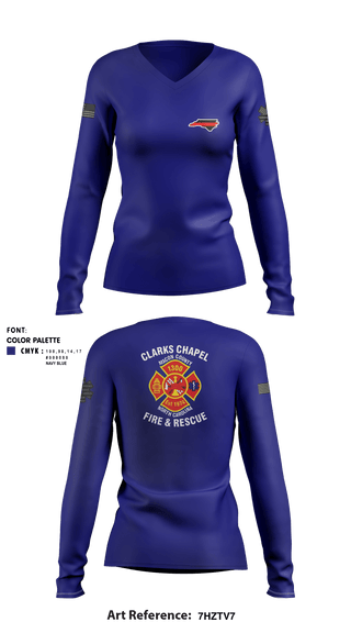 Women's Long Sleeve Vneck Shirt, Clarks Chapel Fire & Rescue, Fire Department, Teamtime, Team time, sublimation, custom sports apparel, team uniforms, spirit wear, spiritwear, sports uniforms, custom shirts, team store, custom team store, fundraiser sports, apparel fundraiser