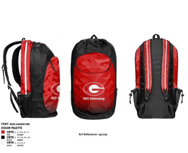Gear Bag, GHS Swimming, Swimming, Teamtime, Team time, sublimation, custom sports apparel, team uniforms, spirit wear, spiritwear, sports uniforms, custom shirts, team store, custom team store, fundraiser sports, apparel fundraiser