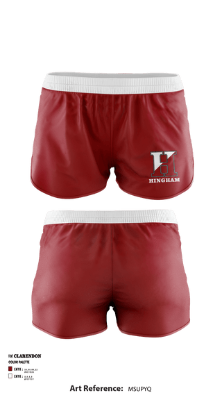 Women's Shorts, Hingham High School, Spirit Store, Teamtime, Team time, sublimation, custom sports apparel, team uniforms, spirit wear, spiritwear, sports uniforms, custom shirts, team store, custom team store, fundraiser sports, apparel fundraiser