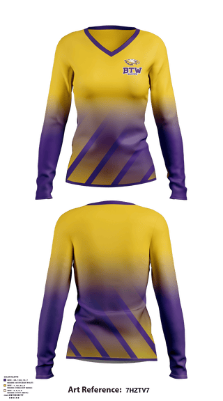 Women's Long Sleeve Vneck Shirt, BTW Soccer, Men's Soccer, Teamtime, Team time, sublimation, custom sports apparel, team uniforms, spirit wear, spiritwear, sports uniforms, custom shirts, team store, custom team store, fundraiser sports, apparel fundraiser