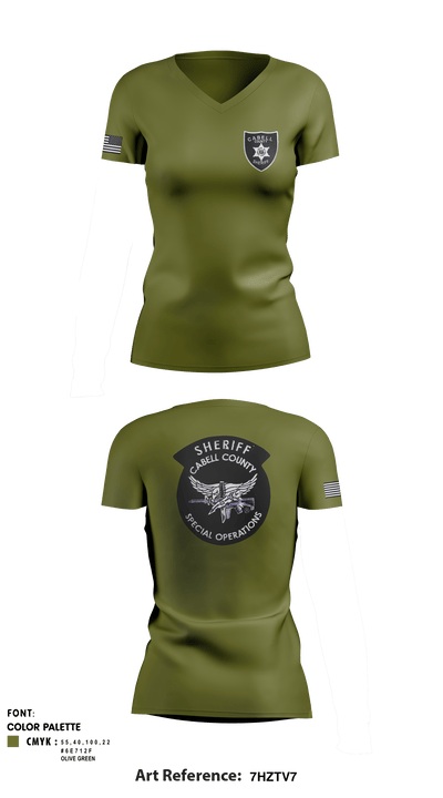 Cabell County Special Operations 13615522 Women's Short Sleeve V-neck Shirt - 2